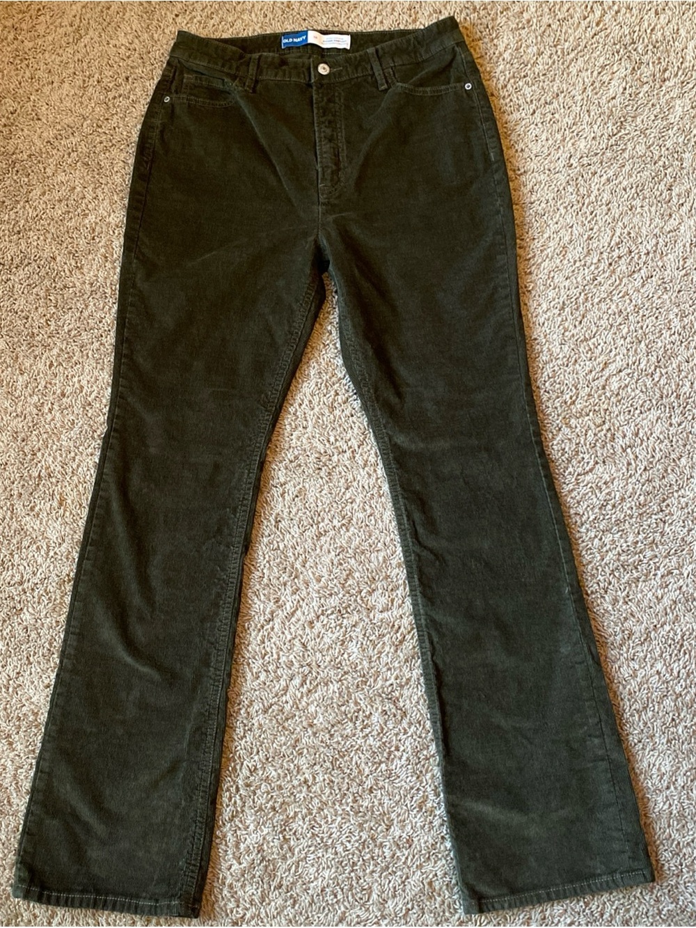 Old Navy Kicker Corduroy Extra High Rise Boot Cut Pants Womens 10 Brown Casual